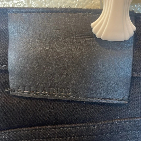 ALL Saints Damaged Cigarette Skinny  black Jeans size 32/31 - Picture 9 of 12